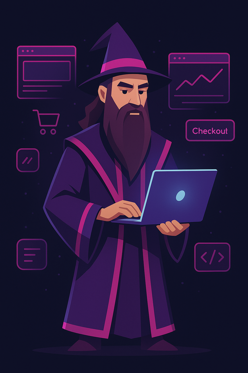 Wizard Illustration representing transformation and growth